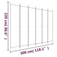 6-paneelinen Tilanjakaja musta 300x220 cm kangas hinta ja tiedot | Sermit ja tilanjakajat | hobbyhall.fi