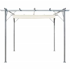 Pergola sisäänvedettävällä katolla kermanvalkoinen 3x3 m teräs hinta ja tiedot | Puutarhapaviljongit | hobbyhall.fi