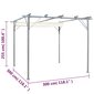 Pergola sisäänvedettävällä katolla kermanvalkoinen 3x3 m teräs hinta ja tiedot | Puutarhapaviljongit | hobbyhall.fi