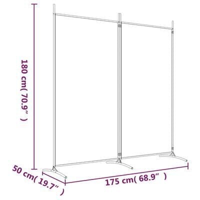 2-paneelinen Tilanjakaja antrasiitti 175x180 cm kangas hinta ja tiedot | Sermit ja tilanjakajat | hobbyhall.fi