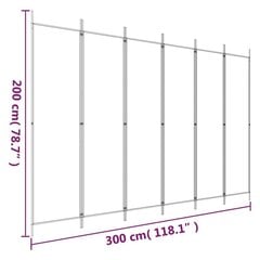 6-paneelinen Tilanjakaja musta 300x200 cm kangas hinta ja tiedot | Sermit ja tilanjakajat | hobbyhall.fi