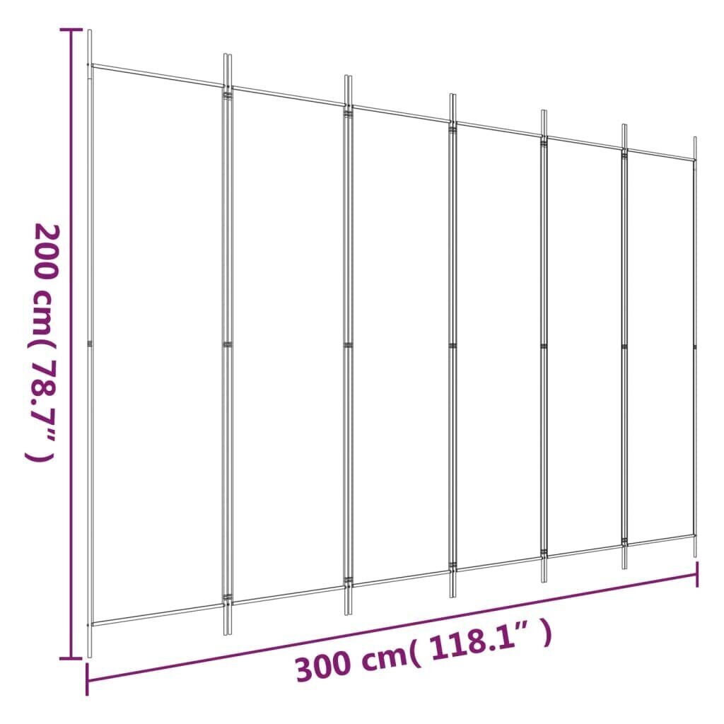 6-paneelinen Tilanjakaja musta 300x200 cm kangas hinta ja tiedot | Sermit ja tilanjakajat | hobbyhall.fi