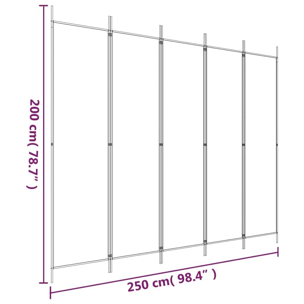 5-paneelinen Tilanjakaja ruskea 250x200 cm kangas hinta ja tiedot | Sermit ja tilanjakajat | hobbyhall.fi