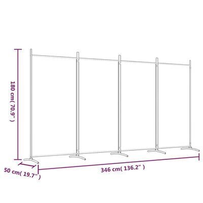 4-paneelinen Tilanjakaja antrasiitti 346x180 cm kangas hinta ja tiedot | Sermit ja tilanjakajat | hobbyhall.fi