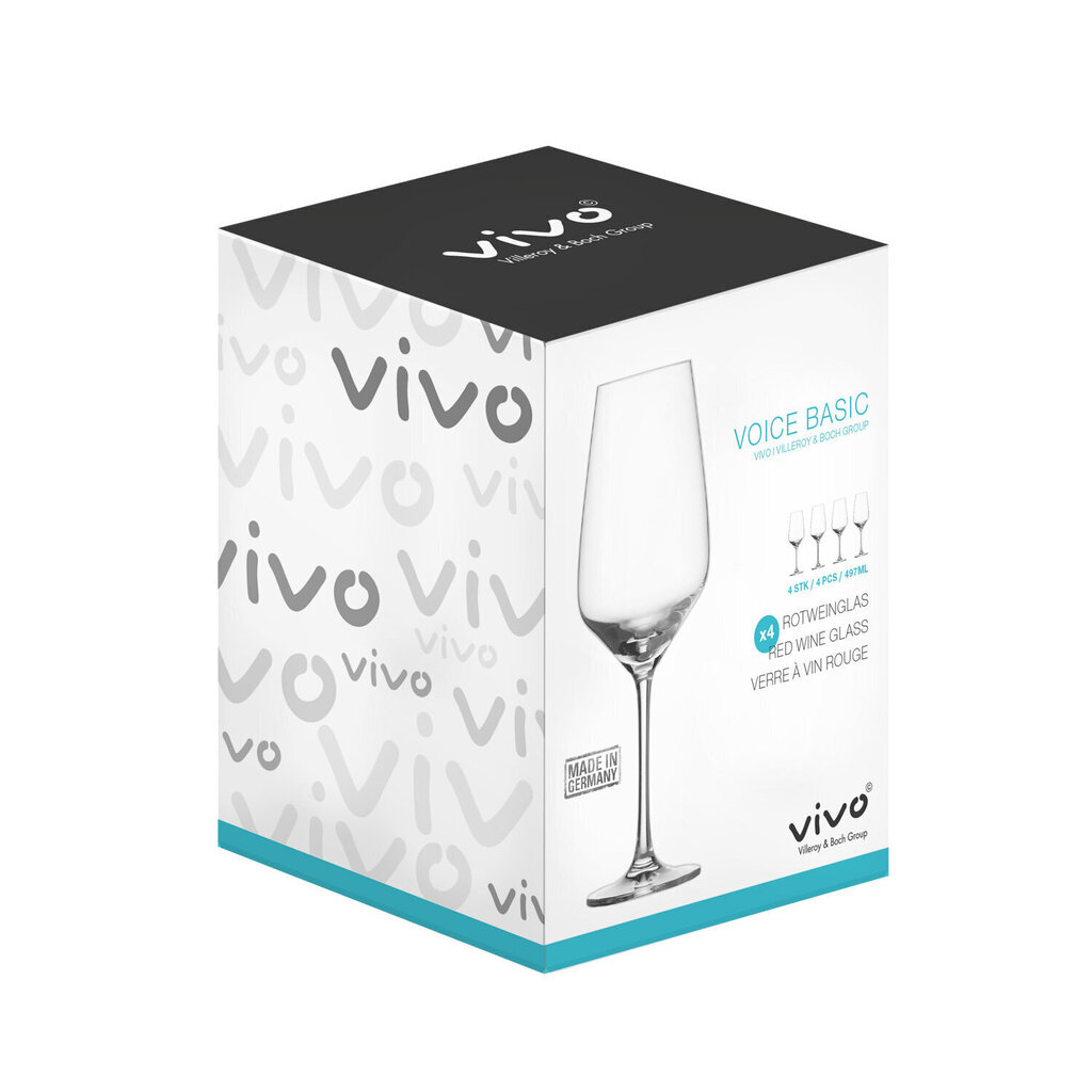 Vivo by Villeroy & Boch Punaviinilasisetti Voice Basic 0,5l 4-os. hinta ja tiedot | Lasit, mukit ja kannut | hobbyhall.fi