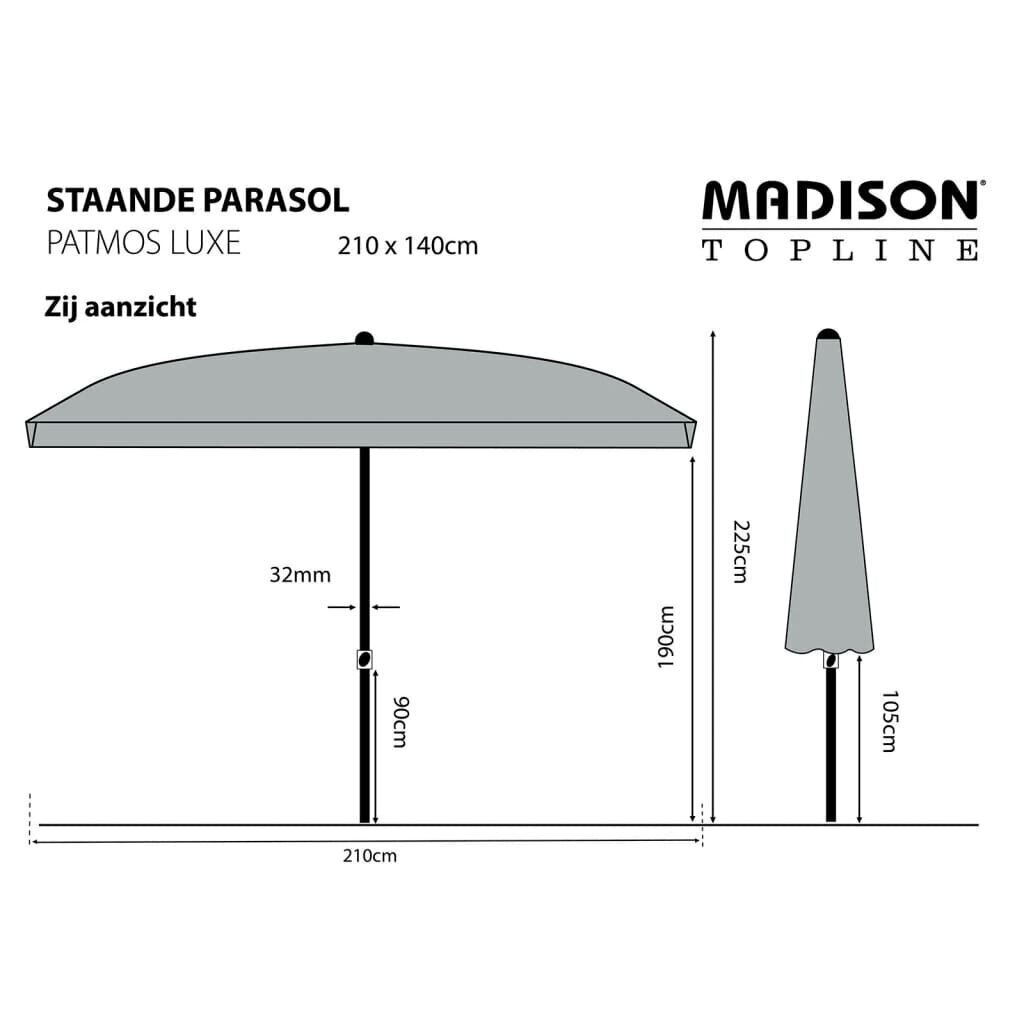 Madison Päivänvarjo Patmos Luxe suorakaide 210x140 cm safiirinsininen hinta ja tiedot | Aurinkovarjot ja markiisit | hobbyhall.fi