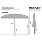 Madison Päivänvarjo Patmos Luxe suorakaide 210x140 cm safiirinsininen hinta ja tiedot | Aurinkovarjot ja markiisit | hobbyhall.fi