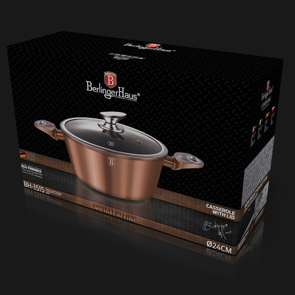 Berlinger Haus Pannu kannella Rosegold 24 cm hinta ja tiedot | Kattilat ja painekattilat | hobbyhall.fi