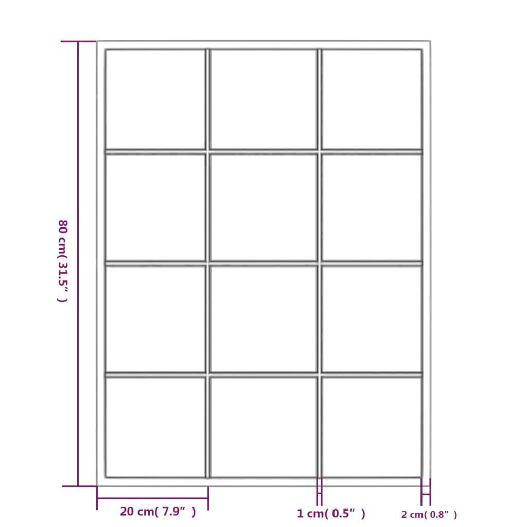 Seinäpeili musta 80x60 cm metalli hinta ja tiedot | Peilit | hobbyhall.fi