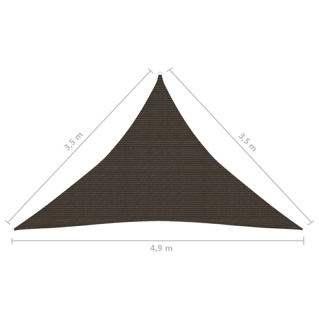 Aurinkopurje 160 g/m² ruskea 3,5x3,5x4,9 m HDPE hinta ja tiedot | Aurinkovarjot ja markiisit | hobbyhall.fi