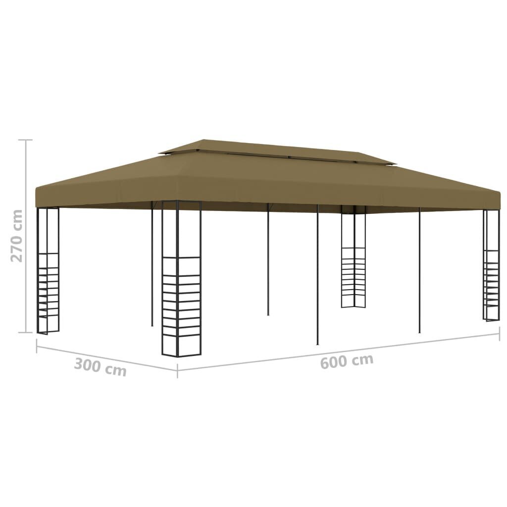 Huvimaja 6x3x2,7 m ruskeanharmaa 180 g/m² hinta ja tiedot | Puutarhapaviljongit | hobbyhall.fi