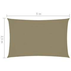 Aurinkopurje Oxford-kangas suorakaide 2,5x5 m beige hinta ja tiedot | Aurinkovarjot ja markiisit | hobbyhall.fi