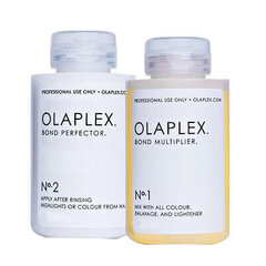 OLAPLEX SETTI No.1 3.75ml No.2 7.5ml, yhden värjäyskerran ruisku hinta ja tiedot | Naamiot, öljyt ja seerumit | hobbyhall.fi