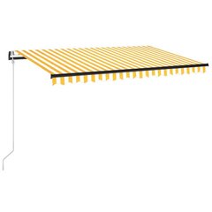 Automaattisesti sisäänkelattava markiisi 450x350 cm keltavalk. hinta ja tiedot | Aurinkovarjot ja markiisit | hobbyhall.fi