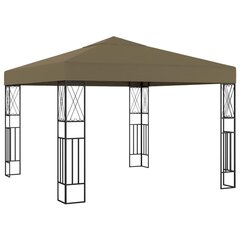 Huvimaja LED-valojen seppeleillä, taupe, 3x3m hinta ja tiedot | Puutarhapaviljongit | hobbyhall.fi