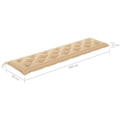 Tyyny puutarhapenkille, beige, 200x50x7 cm hinta ja tiedot | Istuintyynyt, pehmusteet ja päälliset | hobbyhall.fi