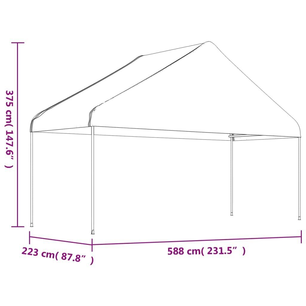 Huvimaja katolla valkoinen 8,92x5,88x3,75 m polyeteeni hinta ja tiedot | Puutarhapaviljongit | hobbyhall.fi