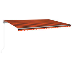 Sisäänkelattava markiisi LED/tuulisens. 500x350cm oranssi/rusk. hinta ja tiedot | Aurinkovarjot ja markiisit | hobbyhall.fi