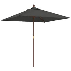 Puutarhan aurinkovarjo puutolppa antrasiitti 198x198x231 cm hinta ja tiedot | Aurinkovarjot ja markiisit | hobbyhall.fi