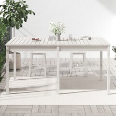 Puutarhapöytä valkoinen 159,5x82,5x76 cm täysi mänty hinta ja tiedot | Puutarhapöydät | hobbyhall.fi