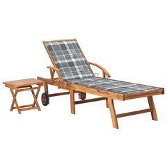 Aurinkotuoli pöydällä ja patjalla, ruskea hinta ja tiedot | Aurinkotuolit | hobbyhall.fi