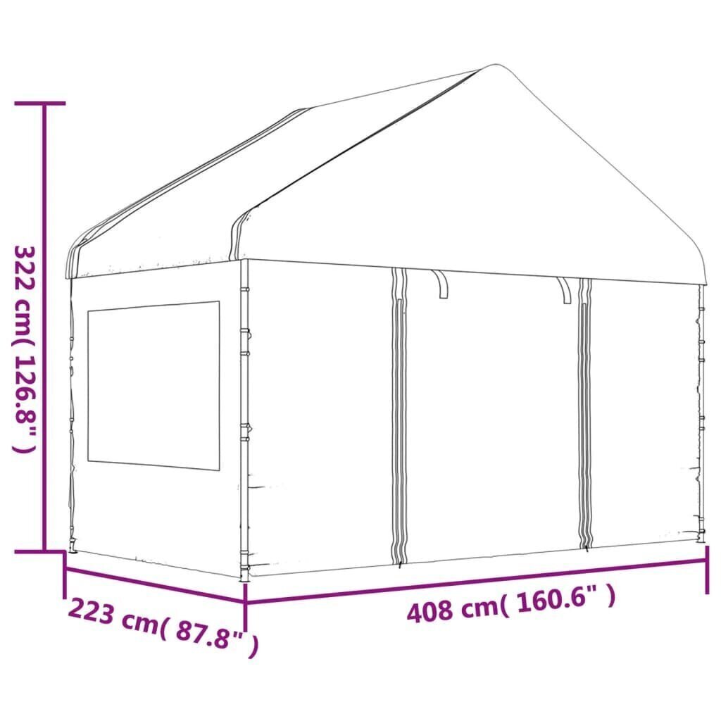 Huvimaja katolla valkoinen 17,84x4,08x3,22 m polyeteeni hinta ja tiedot | Puutarhapaviljongit | hobbyhall.fi