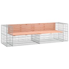 Puutarhapenkki kivikori tyyli 244x71x65,5 cm täysi douglaskuusi hinta ja tiedot | Puutarhapenkit | hobbyhall.fi