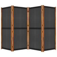 4-paneelinen tilanjakaja musta 280x180 cm hinta ja tiedot | Sermit ja tilanjakajat | hobbyhall.fi