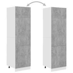 Kaappi jääkaapille betoninharmaa 60x57x207 cm lastulevy hinta ja tiedot | Keittiön kaapit | hobbyhall.fi