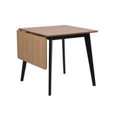 Ruokapöytä ROXBY, 80/120 x 80 x K76 cm, tammi/musta hinta ja tiedot | Ruokapöydät | hobbyhall.fi