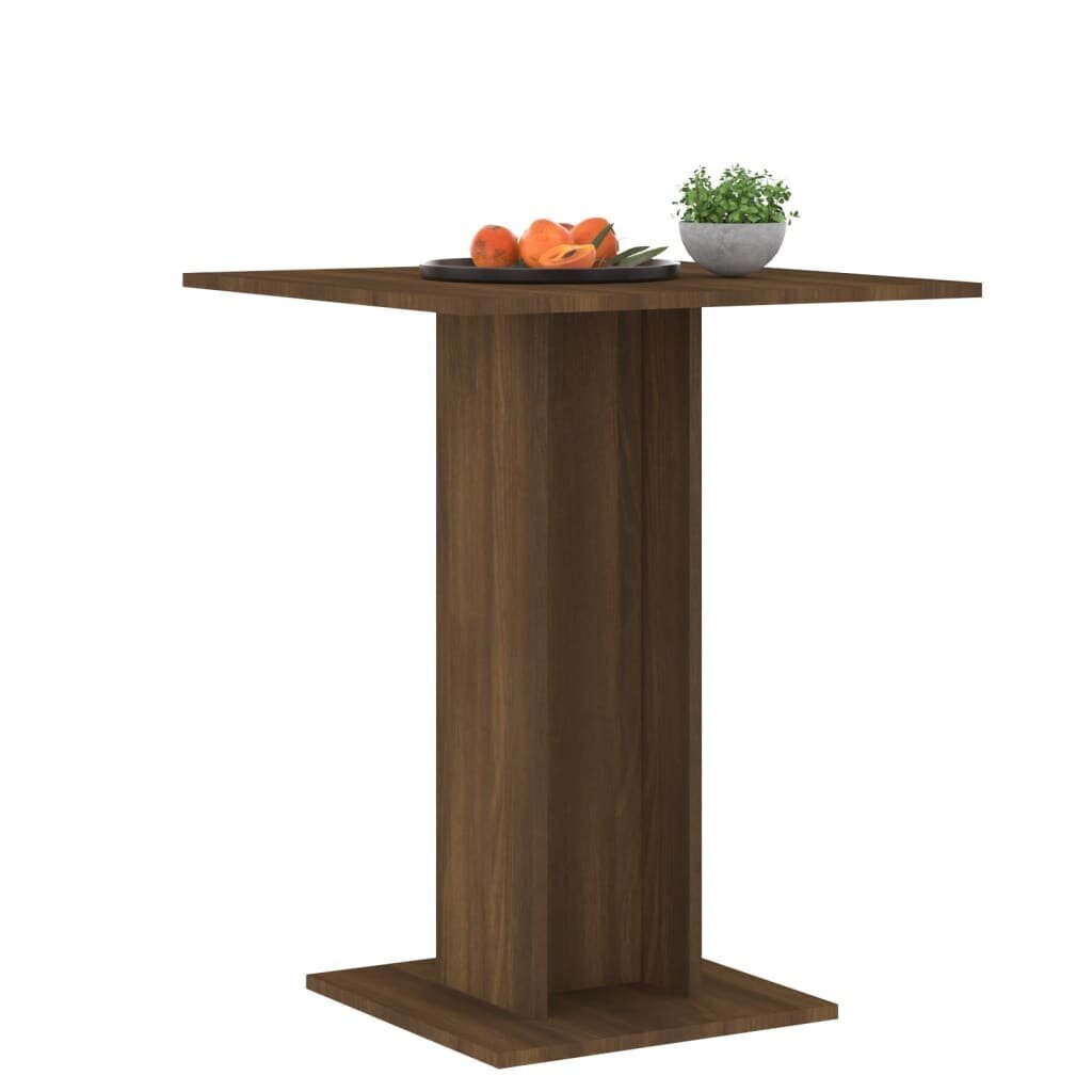 Bistropöytä ruskea tammi 60x60x75 cm tekninen puu hinta ja tiedot | Ruokapöydät | hobbyhall.fi