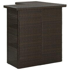 Kulmabaaripöytä ruskea 100x50x105 cm polyrottinki hinta ja tiedot | Ruokapöydät | hobbyhall.fi