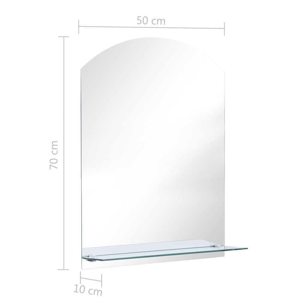 Seinäpeili hyllyllä 50x70 cm karkaistu lasi hinta ja tiedot | Peilit | hobbyhall.fi