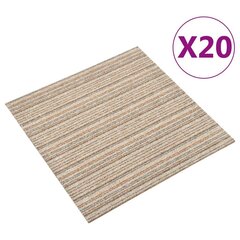 Tekstiililaatta 20 kpl 5 m² 50x50 cm raidallinen beige hinta ja tiedot | Isot matot | hobbyhall.fi