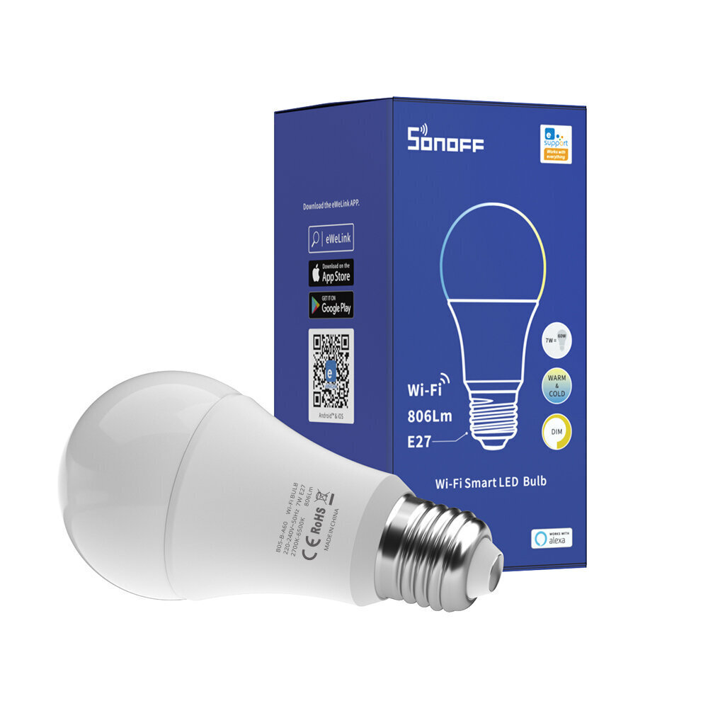 Älykäs LED-lamppu SONOFF B02-B-A60 Wi-Fi hinta ja tiedot | Lamput | hobbyhall.fi