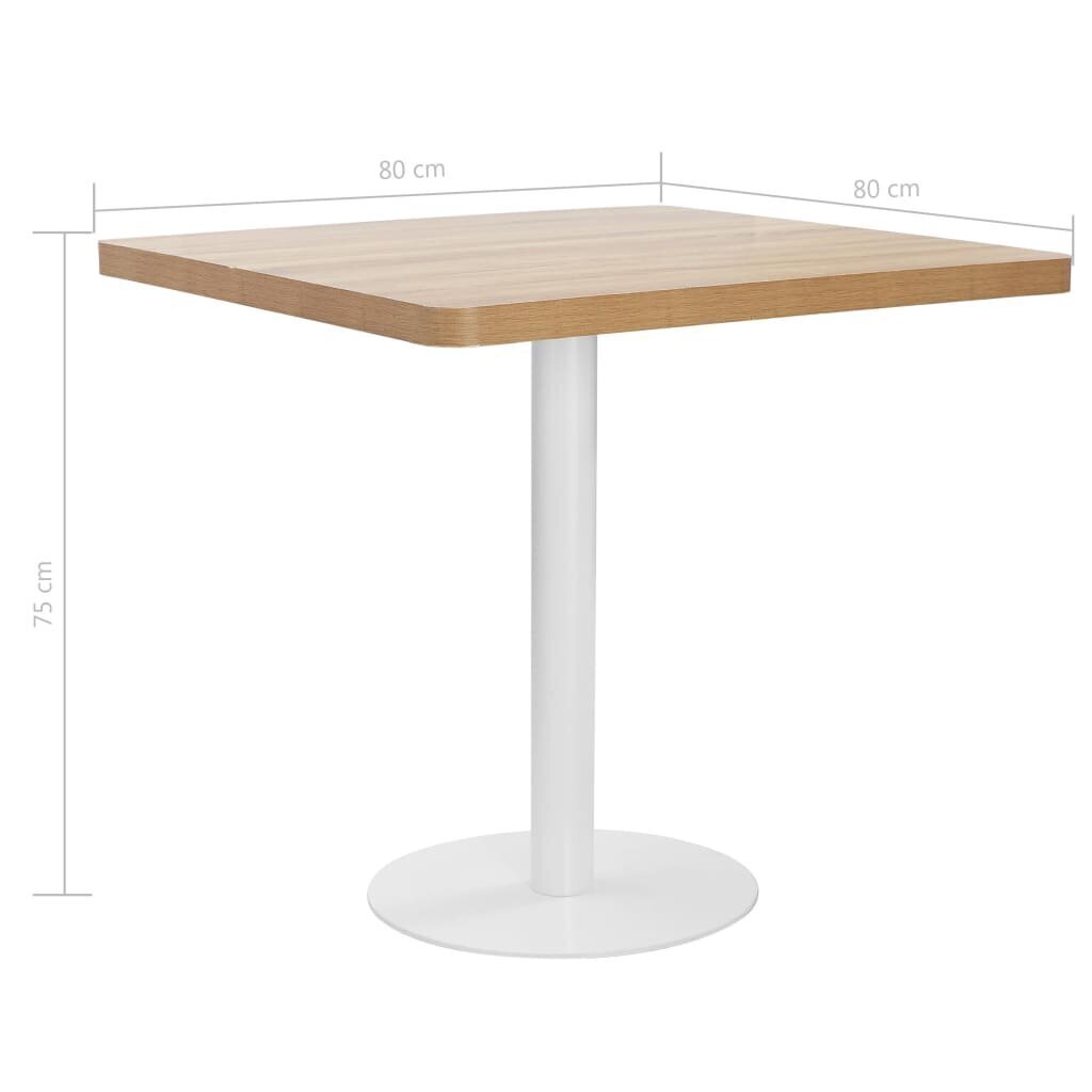 Bistropöytä vaaleanruskea 80x80 cm MDF hinta ja tiedot | Ruokapöydät | hobbyhall.fi