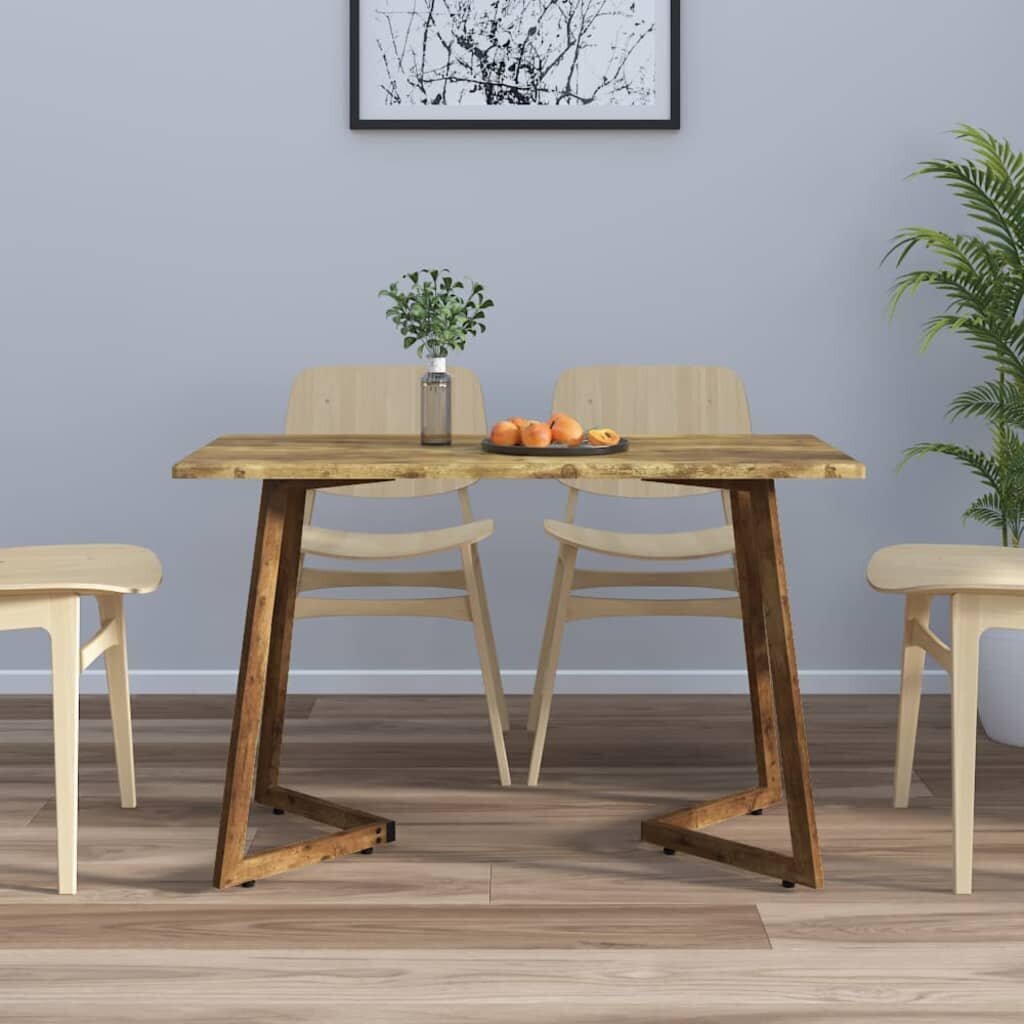 Ruokapöytä tummanruskea 120x60x74 cm MDF ja rauta hinta ja tiedot | Ruokapöydät | hobbyhall.fi