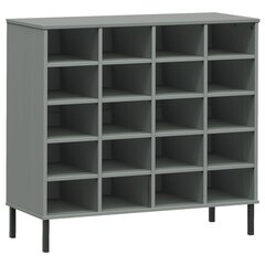 Kenkäteline metallijaloilla harmaa 95x35x87 cm täyspuu OSLO hinta ja tiedot | Kenkäkaapit ja -hyllyt | hobbyhall.fi