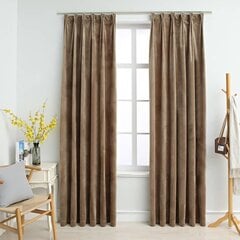 Pimennysverhot koukuilla 2 kpl sametti beige 140x245 cm hinta ja tiedot | Verhot | hobbyhall.fi