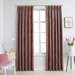 Pimennysverhot koukuilla 2 kpl sametti pinkki 140x225 cm hinta ja tiedot | Verhot | hobbyhall.fi