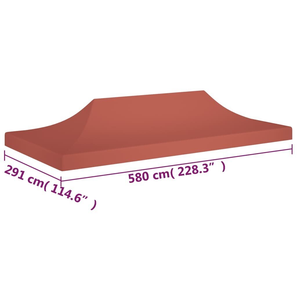 Juhlateltan katto 6x3 m terrakotta 270 g/m² hinta ja tiedot | Puutarhapaviljongit | hobbyhall.fi