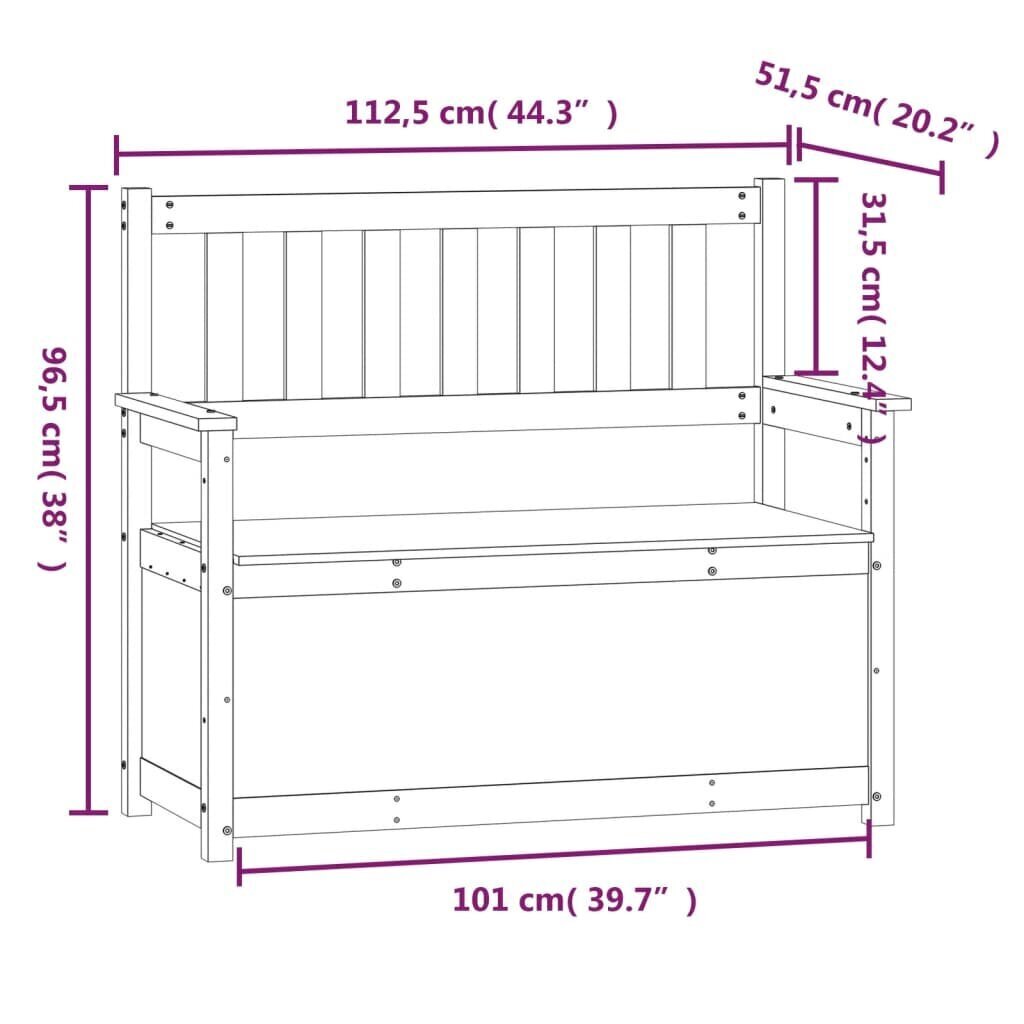 Penkki valkoinen 112,5x51,5x96,5 cm täysi mänty hinta ja tiedot | Kenkäkaapit ja -hyllyt | hobbyhall.fi