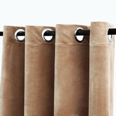 Pimennysverhot renkailla 2 kpl sametti beige 140x225 cm hinta ja tiedot | Verhot | hobbyhall.fi