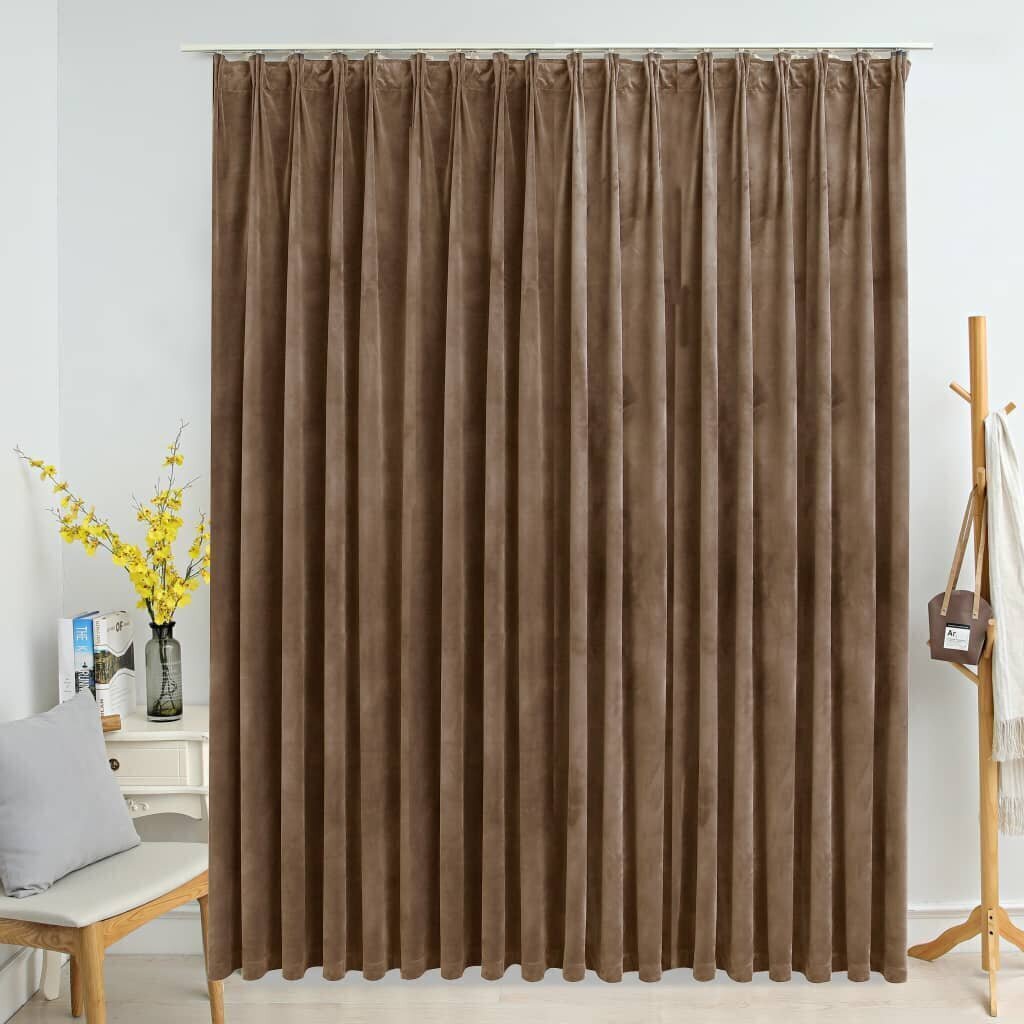 Pimennysverho koukuilla sametti beige 290x245 cm hinta ja tiedot | Verhot | hobbyhall.fi