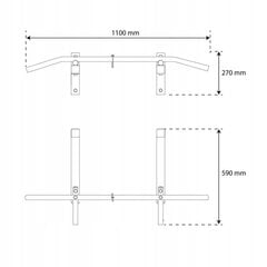 Vetotanko K-sport, 110x59 cm, musta hinta ja tiedot | Leuanvetotangot | hobbyhall.fi