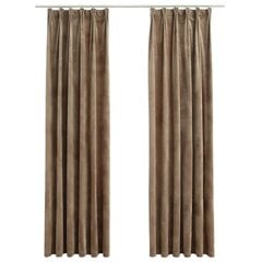 Pimennysverhot koukuilla 2 kpl sametti beige 140x225 cm hinta ja tiedot | Verhot | hobbyhall.fi