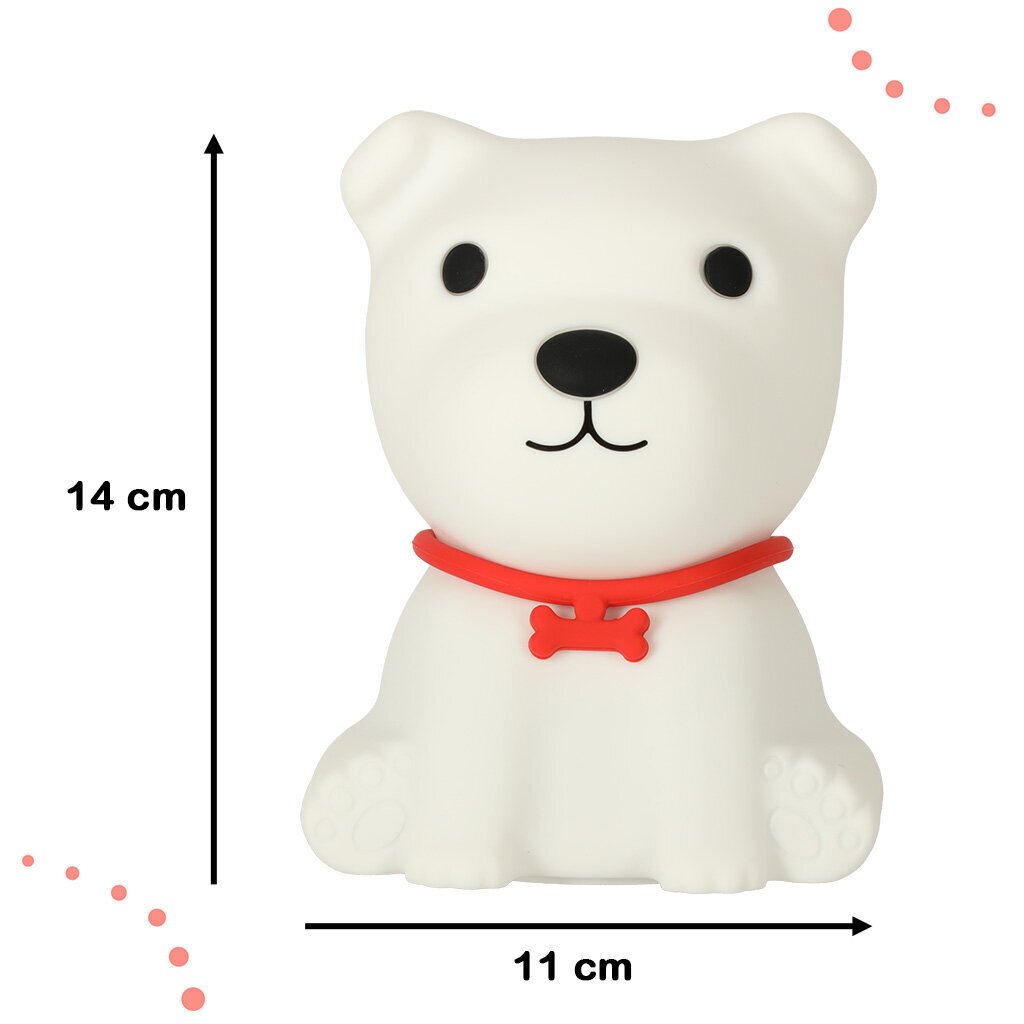 Silikoni LED yövalo "Puppy", valkoinen hinta ja tiedot | Lastenhuoneen valaisimet | hobbyhall.fi