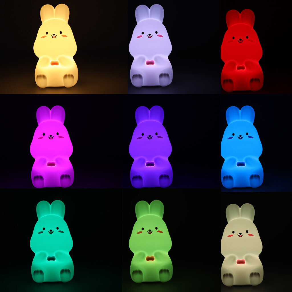 Silikoni LED yövalo "Bunny", valkoinen hinta ja tiedot | Lastenhuoneen valaisimet | hobbyhall.fi