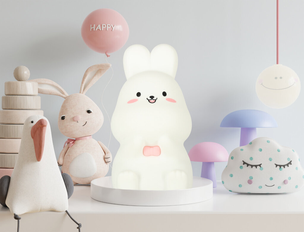 Silikoni LED yövalo "Bunny", valkoinen hinta ja tiedot | Lastenhuoneen valaisimet | hobbyhall.fi