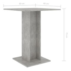 Bistropöytä betoninharmaa 60x60x75 cm lastulevy hinta ja tiedot | Ruokapöydät | hobbyhall.fi